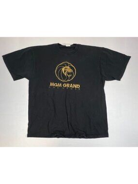 Vintage 1993 MGM Grand Las Vegas T-Shirt Men's L Black Graphic Cotton Tee USA